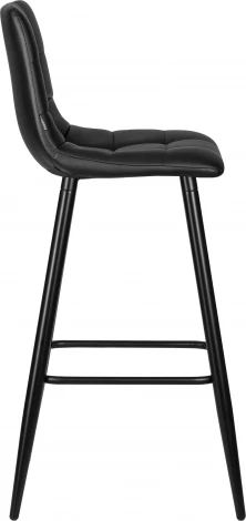 Стул барный DOBRIN NICOLE (черные матовые ножки, черная экокожа (P-01))
