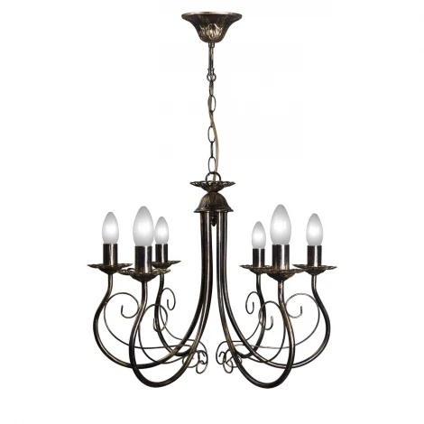 Люстра подвесная Day&Night, 6 ламп, черный с золотом