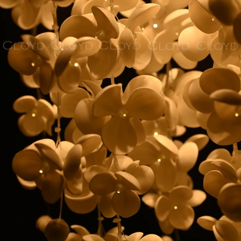 Потолочная люстра с керамическими подвесками и пультом Cloyd Taongi 11333 (регулировка яркости, 220V, цветы)