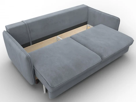 Диван прямой Лига-064 НПБ (ДСП/Дерево/Велюр/Серый) Лига Диванов 129610