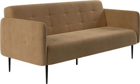 Monaco диван-кровать прямой с подлокотниками, трехместный, велюр бежевый Velutto 23 Top Concept арт.22307