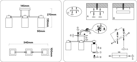 Потолочная люстра на штанге Ambrella TRADITIONAL TR303045 (220V)