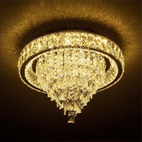 Потолочная люстра светодиодная хрустальная с пультом и управлением смартфоном с регулировкой цветовой температуры и яркости LED4U L030-500