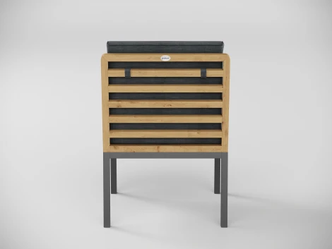 Стул уличный Gardenini Premium PatioCalma (Алюминий,Ткань,Тик/Темно-серый) арт.CPPCLM.010800.C6