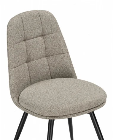 Обеденный стул Woodville Texas (Металл, Рогожка/Черный, Бежевый) арт.15883