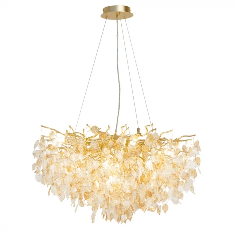 Подвесная люстра AM Group Forest D800 GOLD (220V, на тросе, листья)