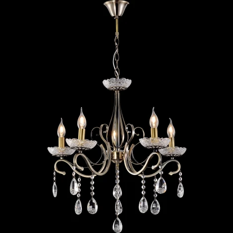 Подвесная люстра Reluce 04205-0.4-05 AB (220V, подвески, на цепи, подсвечник, свеча)