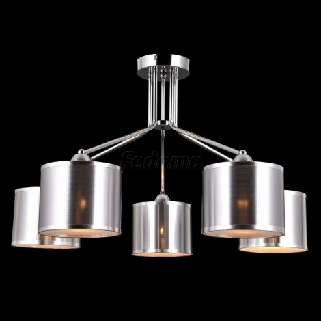 Люстра потолочная Natali Kovaltseva Esprit, 5 плафонов, хром с серебром