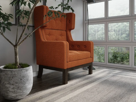 Кресло Arsko Айверс Хай Венге рогожка оранжевая