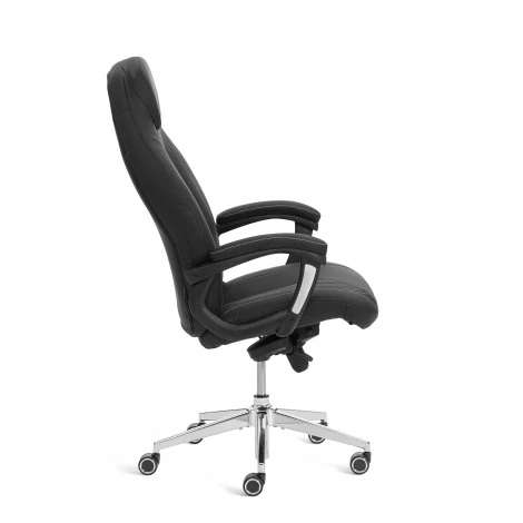 Кресло Босс Люкс/Boss Lux (26) хром Экокожа LUX Classic 18-22, черный Tetchair 25932