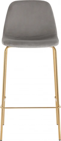 Стул барный Валенсия SN велюр серый золотые ножки 2 шт Stool Group (арт.УТ000038305)