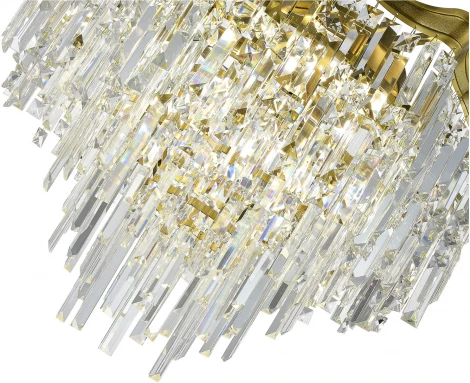 Потолочная люстра ST Luce Ofelia SL1659.302.07 Латунь/Прозрачный E14 7*60W (220V, хрусталь, подвески)