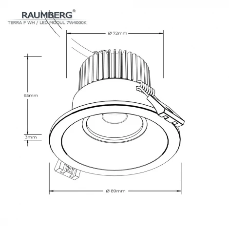 Встраиваемый светильник Raumberg Terra F TerraF\Wh\7W4000K White Led 7w 4000K