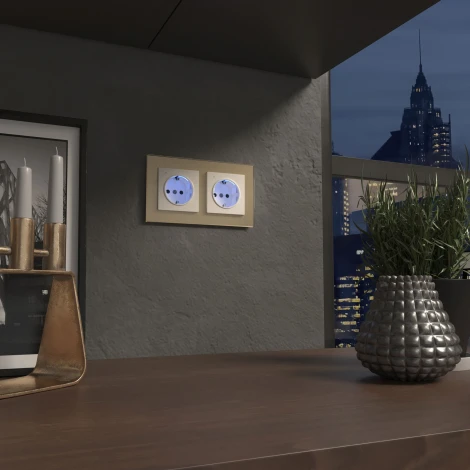 Розетка с подсветкой (слоновая кость) Werkel W1171403 (a054522)