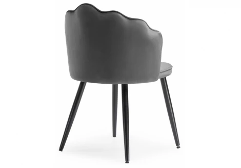 Обеденный стул на металлокаркасе Woodville Shell dark gray / black 11988