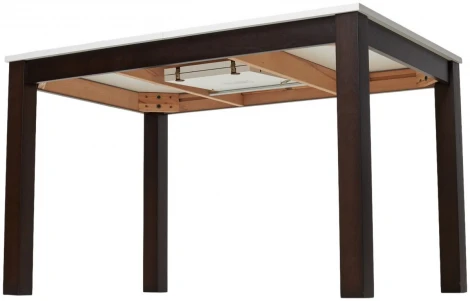 Стол TME-6931 MBH белый мрамор SWEDEN / BB темный орех M-City 64382