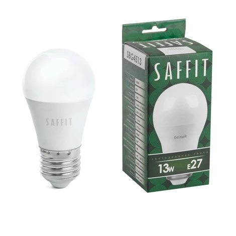 Лампа светодиодная Saffit SBG4513 55161 Шарик E27 13W 230V 4000K