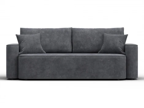 Диван прямой Лига-118 НПБ (ДСП,ЛДСП,Брус,Фанера,Велюр/Темно-серый) Лига Диванов 137068