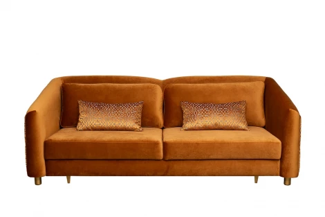 Диван Trevi 230М(К) трехм раскл с кантом оранж Pad31+Lattice ORANG 232*103*88см Garda Decor