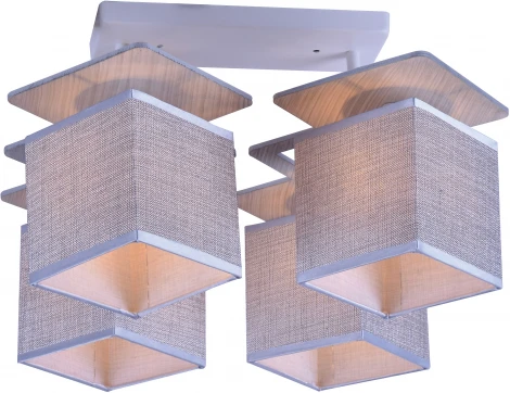 Люстра потолочная на штанге Oliver 651/4P E27*60W White/Grey