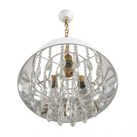 Люстра подвесная Lumion Mitrim 8374/3 латунь/белый/прозрачный, металл/текстиль/хрусталь E27 3*60W 220V