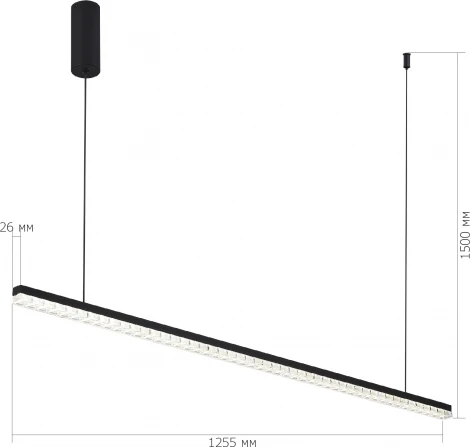 Подвесной линейный светильник ST Luce SL1018 SL1018.423.01 черный/прозрачный LED 1*32W 4000K (220V, на тросе)