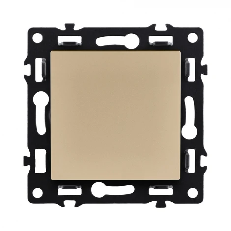 Выключатель 1-клавишный проходной 10А/250В золотой Kollinger Asthetik AS-002GD