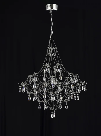 Подвесная люстра светодиодная с пультом и хрустальными подвесками Asfour MyFar Allegria MR2640-66P-50AD