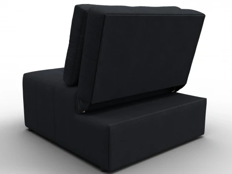 Кресло-кровать Лига-107 (80) (ЛДСП,Брус,Фанера,Замша/Темно-серый) Лига Диванов 134945