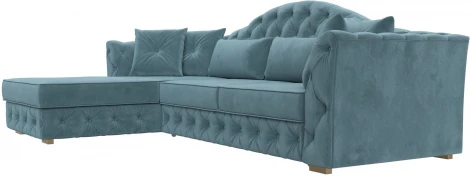 Диван угловой Артис левый угол (Бирюзовый/Велюр) Лига Диванов арт.121583L
