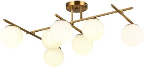 Потолочная люстра на штангек Evoluce SLE1195-302-07 SLE1195 Латунь/Белый E14 7*40W