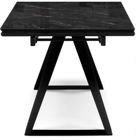 Стеклянный стол Woodville Маккарти 160(220)х90х75 дарк / черный 553532