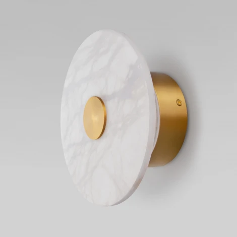 Светодиодный настенный светильник Eurosvet Thasos 40340 LED латунь с мраморным рассеивателем (220V, круглые)