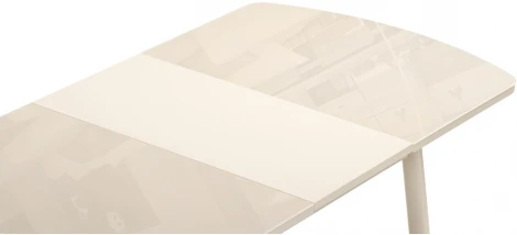 Стеклянный стол Woodville Калверт кремовый 551084