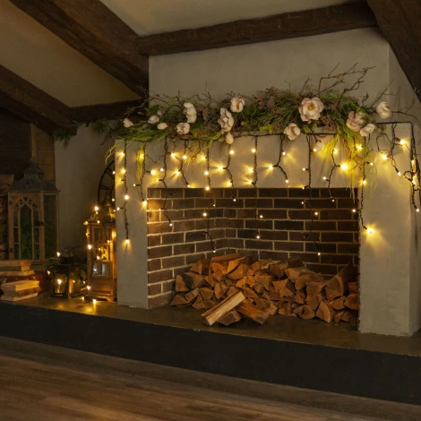 Бахрома светодиодная с эффектом мерцания, 3м. соединяемая, 200 светодиодов, теплый белый и белый свет Uniel ULD-B3007-200/TBK WARMWHITE-WHITE IP67