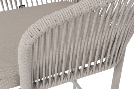 "Марсель" стул полубарный плетеный из роупа, каркас из стали светло-серый (RAL7035) муар, роуп бежевый круглый, ткань Mossle бежевая, пос.H65 4SIS MAR-BCH-st001/65 RAL7035 Mua beige(beige160)