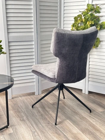 Стул M-City NEVIS 360 град поворот с возвратом TENDER WAY80 серый, шенилл/ ODIN18 тем-серый / Черн