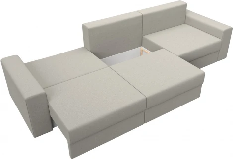 Диван прямой Майами Long (Бежевый/Рогожка) Лига Диванов арт.122679