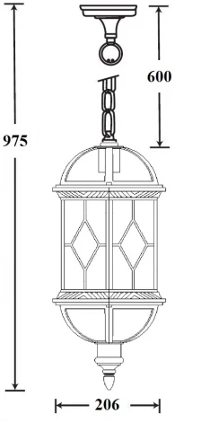 Уличный светильник подвесной SORENTO 92605 Bl Oasis Light (220V, на цепи, фонарь, IP44)