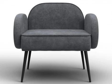 Кресло Лига-086 (Фанера/Металл/Велюр/Темно-серый) Лига Диванов 132442