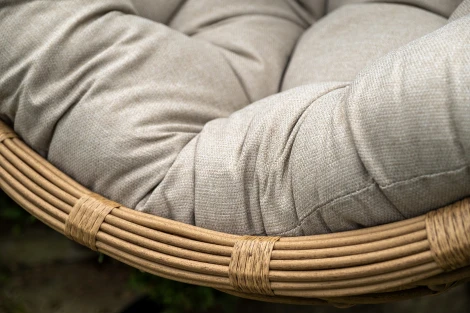 "Венеция" подвесное кресло-кокон из искусственного ротанга, цвет соломенный с бежевой подушкой 4SIS арт.УТ-00009382