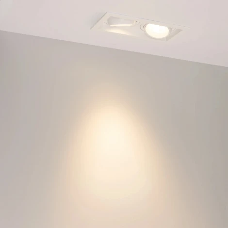 Встраиваемый светильник светодиодный MS-VORTEX-BUILT-S210x117-2x20W Warm3000 (WH-WH, 40 deg, 230V) (Arlight, IP20 Металл) 057763