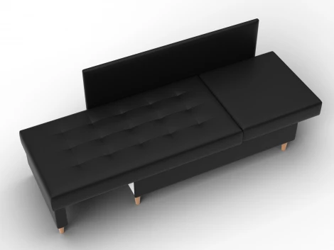 Кушетка Лига-098 (ДВП,ДСП,ЛДСП,Брус,Фанера/Дерево/Экокожа/черный) Лига Диванов 132582