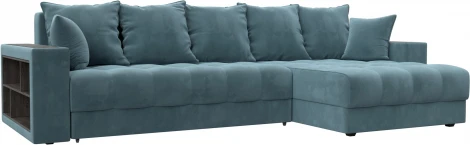 Диван угловой с декором и полкой Лига-050 НПБ Лига Диванов (Велюр) арт.128592
