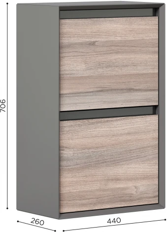 Обувница Флекс, Оникс Серый/Белый/Вяз дымчатый, Любимый дом