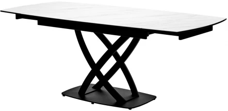 Стол FOGGIA 140 KL-99 Белый мрамор матовый, итальянская керамика/ черный каркас М-City