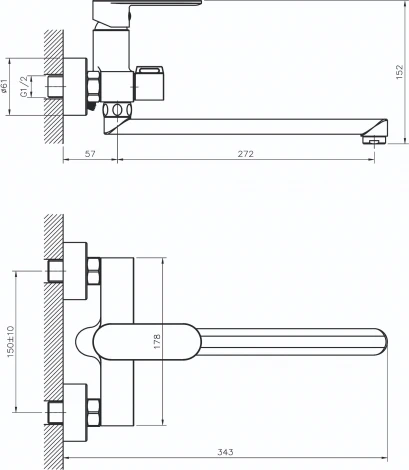 Смеситель Rush Luson LU1630-51 универсальный