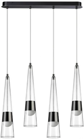 Подвесной светильник каскадный Odeon Light Lump 5044/42L глянц.темн.хром/прозрачный/металл/стекло LED 42W 3000K 4167Лм (220V, на проводе)