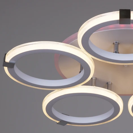 Потолочная люстра светодиодная на штанге Reluce 06319-3.3-05 WH+CR (RGB) (220V, пульт управления)