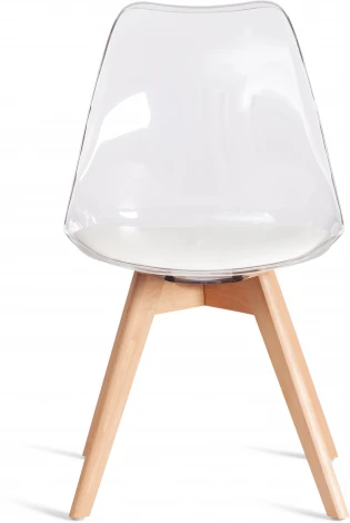 Обеденный стул Tetchair TULIP (Дерево,Пластик,Экокожа/Прозрачный)